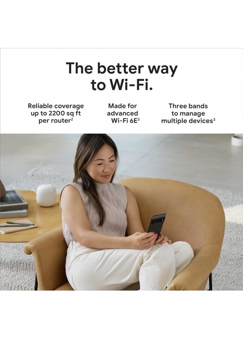 B+Wi-Fi 6E - Reliable Home Wi-Fi System with Fast Speed and Whole Home Coverage - Mesh Router -Lemongrass