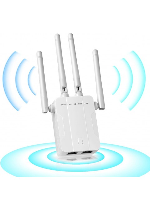 New Wifi extender Signal booster with 360° full coverage of 4 antennas