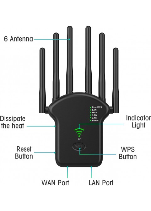 WiFi 2.4 and 5ghz dual band wireless repeater