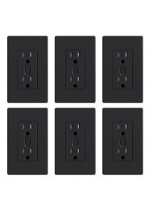 Smart Wall socket, 2.4GHz Wi-Fi smart socket compatible,6 Pack（black）