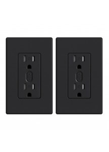 Smart Wall socket, 2.4GHz Wi-Fi smart socket compatible,2 Pack（black）